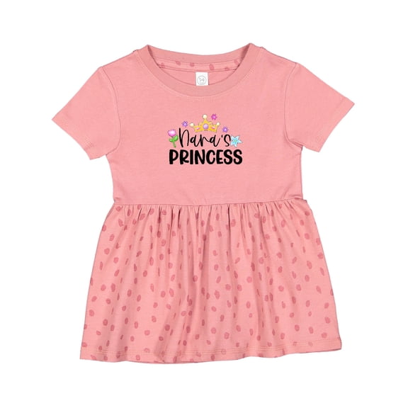 Inktastic Nana's Princess Crown and Flowers Girls Baby Dress