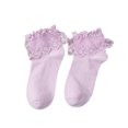 thumbnail image 1 of Female Sock Elasticity Fashionable Ruffle Lace Ankle Socks Accessories Fashionable Holiday New Year Presents Casual Cute Accessories for Girlfriend Purple, 1 of 7