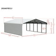 thumbnail image 4 of Arrow 20 x 24 x 7 ft Charcoal Carport With 1 Side Wall Kit, 4 of 15