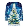thumbnail image 4 of Fashion Fall Saving LiMoi Women's Festive V Neck Tees with Christmas Tree Design Three Quarter Sleeve Top for Holiday Gatherings Tshirts My Items, 4 of 5