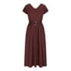 thumbnail image 4 of Puntoco Vestido De Manga Corta Con Cuello En V, Vestido De Tirantes Con Cuello En V De Manga Corta Para Mujer De Moda De Primavera Y Verano Burdeos M, 4 of 6