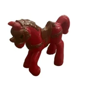 Imaginext Castle Armored Horse Figure Fisher-Price 3" Red Horse 2005 Rare Find