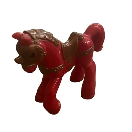 Imaginext Castle Armored Horse Figure Fisher-Price 3" Red Horse 2005 Rare Find
