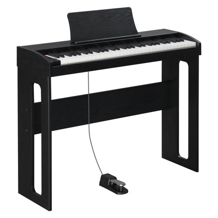 Ktaxon 61 Key Digital Piano, Semi-weighted Electric Piano with Furniture Stand, Sustain Pedal, Removable Music Stand, Stereo Headphones