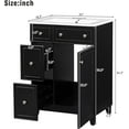 thumbnail image 2 of 24-Inch Bathroom Vanity Cabinet with Ceramic Sink, 2 Drawers, 1 Door, Black, 2 of 9