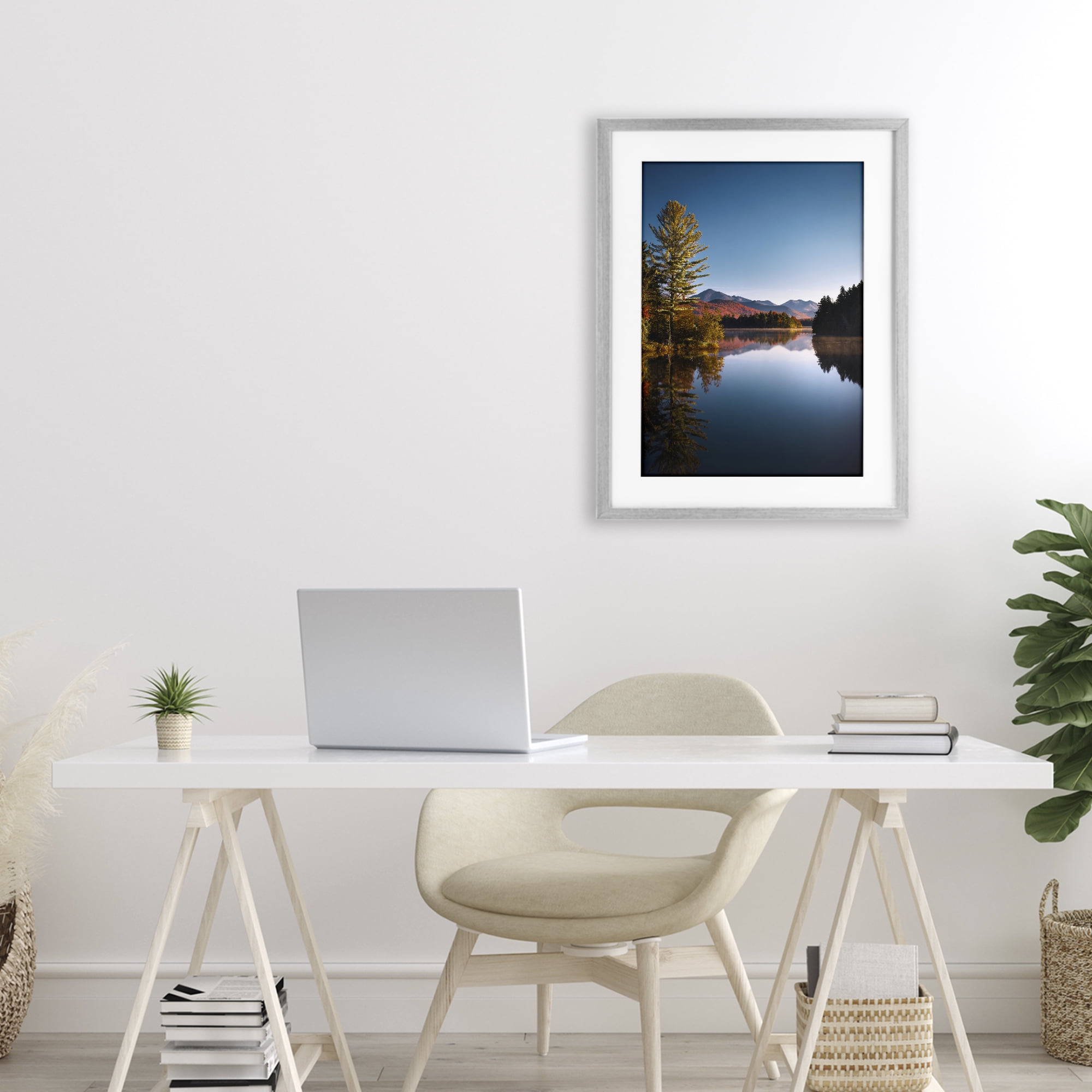 Stupell Industries Autumn Morning Wilderness Gray Framed Print Under Glass, design by Jonathan Zaharek