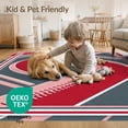 thumbnail image 4 of ODIKA Softball Name Featuring Bold Initial Stripe Pitching Pink for Hallway, Study Room, Playroom, Non-Slip Low Profile, 4 of 7