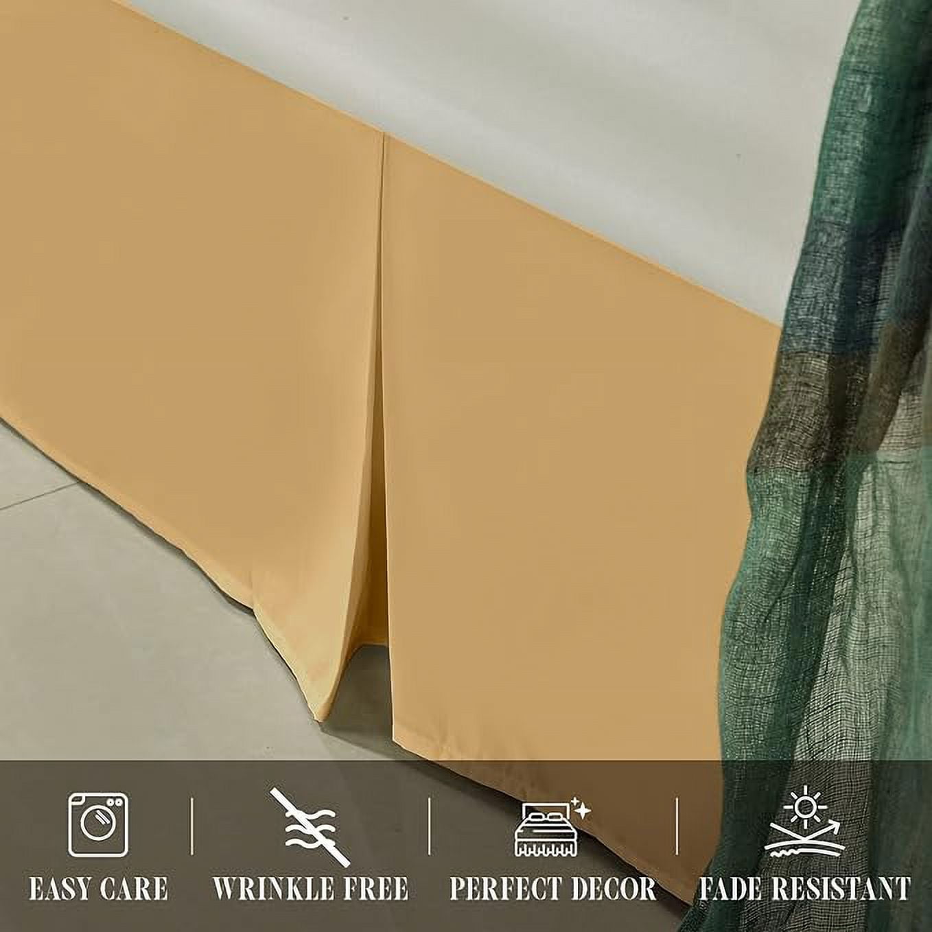 Elegant Comfort 1-Piece Solid Bed Skirt, 1500 Series, Minimalist Design with a Modern Look- Easy Care, Wrinkle and Stain Resistant, Bedskirt, Full, Empire Gold