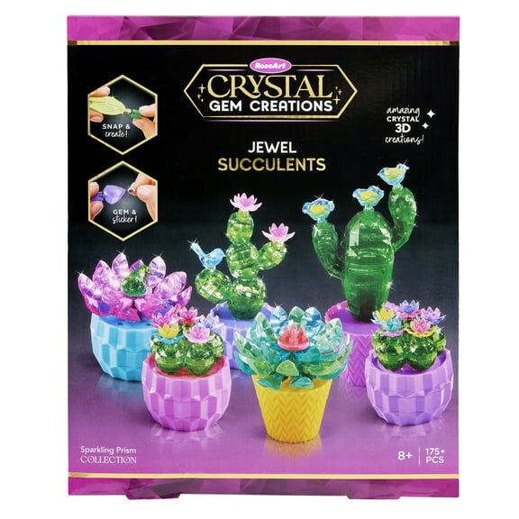 Crystal Gem Creations Jewel Succulents Kit by RoseArt, 175 Pieces, Great for Adults, Tweens and Children Ages 8 