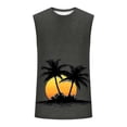 thumbnail image 4 of Zylanna Men's Muscle Gym Tank Top, Solid Color Hawaiian Print Sleeveless Breathable Workout Athletic Tees Dark Gray, 4 of 5