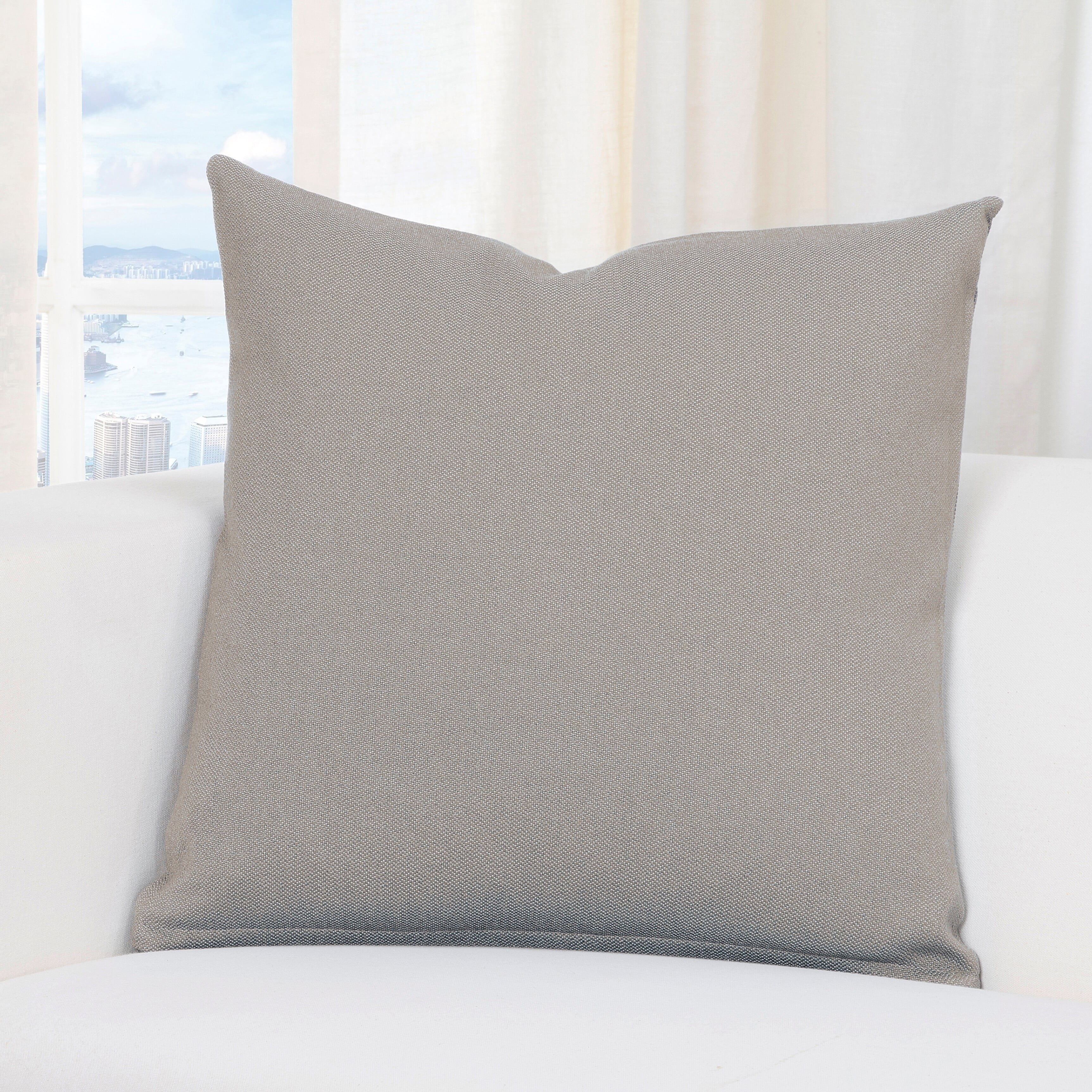 Greige 16" Square Machine Washable Throw Pillow