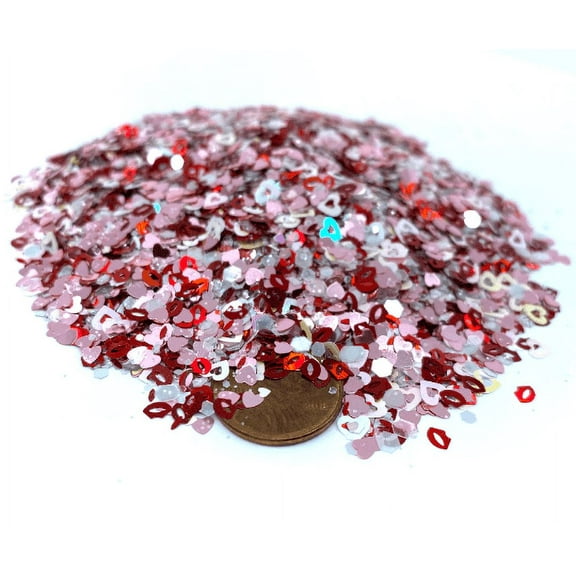 Hearts and Kisses Mix Glitter Confetti (1oz = 28g)