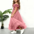thumbnail image 4 of ITSAME Girls Formal Dress Sequin Embroidery Tiered Ruffle Puffy Tulle Wedding Birthday Pageant Gown Pink Size 7-8, 4 of 6