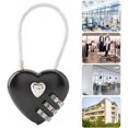 thumbnail image 4 of Combination Lock, 3 Digit Cute Love Padlock Mini Outdoor Combo Gate Lock Travel Luggage Locks Heart Shape Love Lock for Gym Locker, Extracurricular Locker, Home(Black), 4 of 8