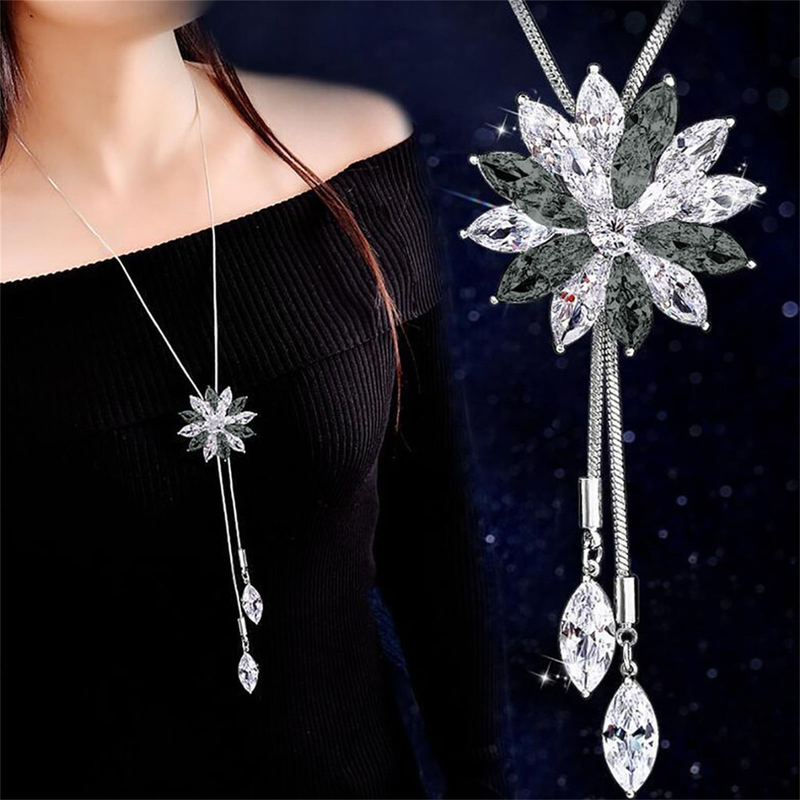 Fashion Lady Boho Turquoise Rhinestone Crystal Turtle Chain Pendant Necklace Hot 