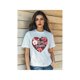 thumbnail image 1 of Camiseta informal de verano para mujer, con estampado de flores, manga corta, cuello redondo, estilo urbano y de ocio., 1 of 6