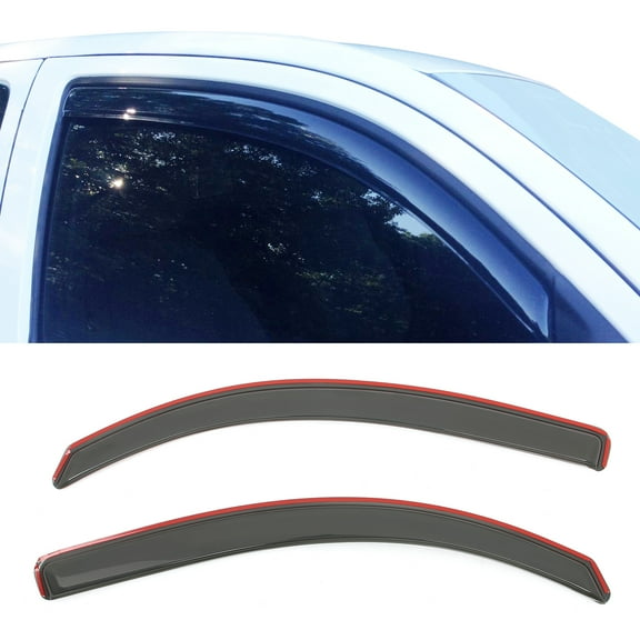 Ikon Motorsports In-Channel Window Visors for 2016-2023 Toyota Tacoma Access Cab Acrylic Smoke Side Door Deflectors 2PCS
