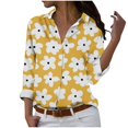 thumbnail image 5 of Nmnitkp Cartigan Light and Comfortable Womens Round Neck 3/4 Sleeve Tops Button Casual Striped Floral T-Shirts Solid Loose Cute Tunic Tee Blouses, 5 of 6