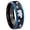 Black And Blue Step Edge, variant on Bear and Paw Concave Black Tungsten Men Ring 10MM