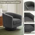 thumbnail image 3 of DREAMSIDEA Corduroy Swivel Barrel Accent Chair, Modern Upholstered Living Room Chair Round Club Armchair-Gray, 3 of 7