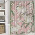 thumbnail image 6 of JEUXUS Shower Curtain Set Cute Bunny with Lilies Multiple Sizes White, 6 of 7