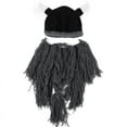 thumbnail image 2 of Viking Beanie Beard Ski Cap Crochet Knit Hat With Horns Winter Handmade Hat, 2 of 3