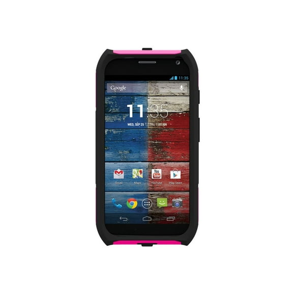 Trident Aegis Series - Back cover for cell phone - silicone, hardened bio-enchanced polycarbonate - pink - for Motorola Moto X (1st Gen.)