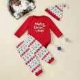 thumbnail image 3 of ATAIKU My First Christmas Baby Boy Outfits Newborn Infant Girl Xmas Bodysuit Pants Hat 3Pcs Set Toddler Fall Winter Clothing, 3 of 9