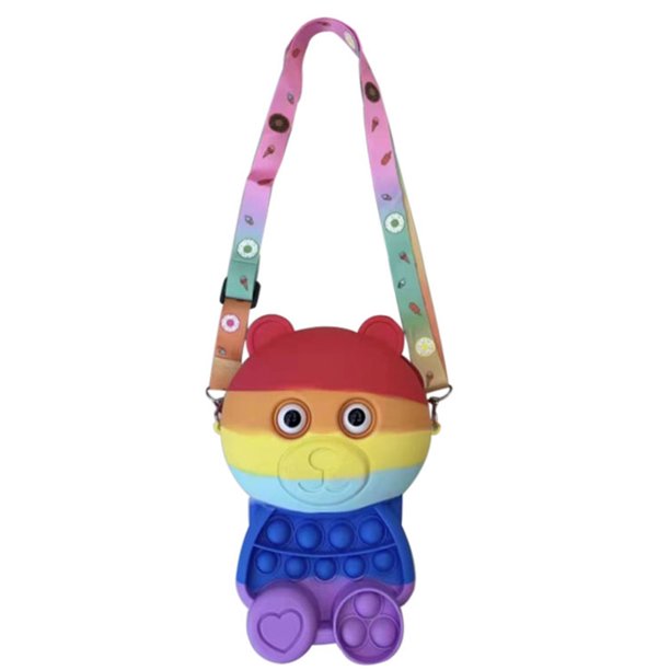Silicona Push Bubble Little Bear Wallet Anti Stress Sensorial Toy Bolsa De Almacenamiento Portátil Impermeable Para Niños Kid Adultos Monstrate HA038331-00