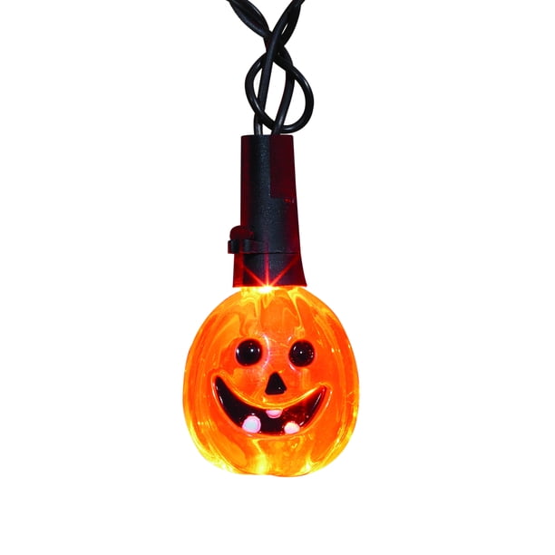 Halloween Battery Operated 20 count Orange Pumpkin light ...
