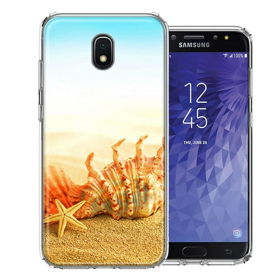 MUNDAZE For Samsung J3 2018/J337/AMP Prime 3/J3 Achieve Beach Shell Design Double Layer Phone Case Cover
