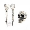 thumbnail image 6 of Halloween Outdoor Decorations Skeleton Stakes, Realistic Scary Skull Head, and Hands Arms with Crow Set for Yard Lawn Graveyard Garden Stakes for Lawn Stakes Garden Halloween Skeleton Decoration, 6 of 7