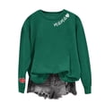 thumbnail image 2 of Mama Sweatshirts for Women Heart Long Sleeve crew neck oversized Shirts Pullover Mothers Day Tops (M, Army Green), 2 of 7