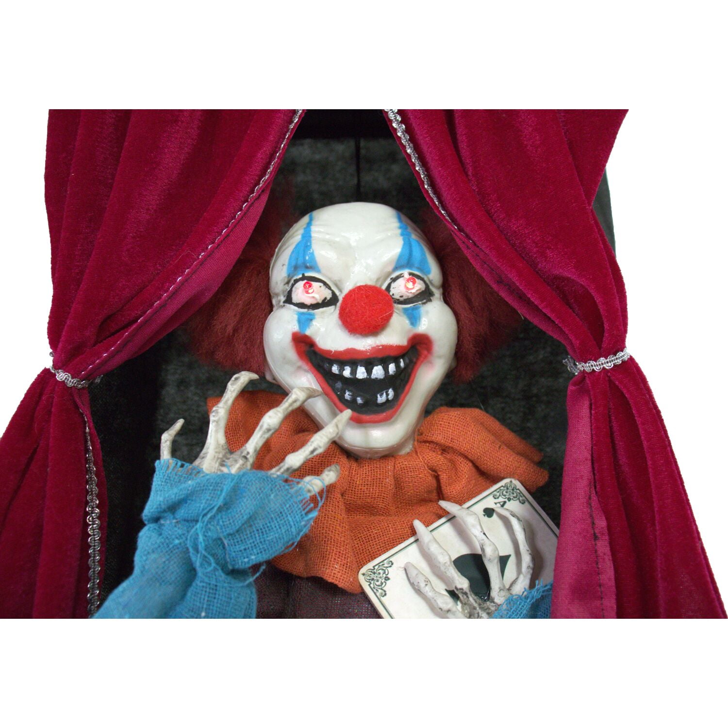 Haunted Hill Farm Animatronic Clown Indoor/Outdoor Halloween Decoration, 2.3 lbs.