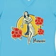 thumbnail image 4 of Inktastic Retro Hula Girl Women's V-Neck T-Shirt, 4 of 5