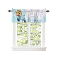 thumbnail image 2 of Kitchen Cafe Valance Curtain for Small Windows,Farm Bee Watercolor Flowers Motorcycle Rod Pocket Short Valances Sunshine Blue Back Window Treatment Panel for Living Room/Bedroom/Bathroom,42x18in, 2 of 9
