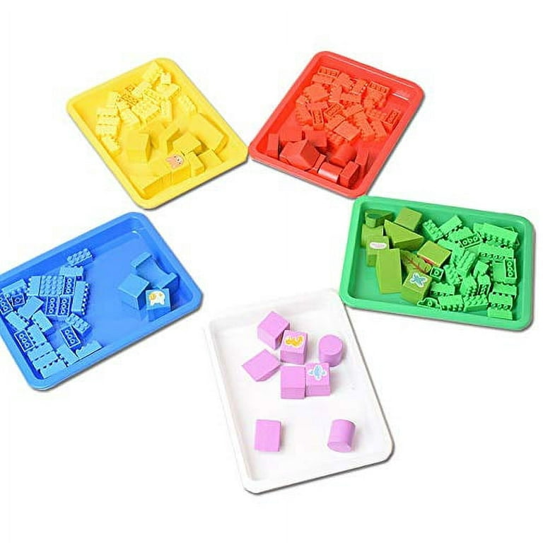 QTLCOHD 12 Pcs Multicolor Plastic Art Trays Activity Tray Organizer Serving Tray for Arts and Crafts, Painting, Beads, DIY Projects, Organizing