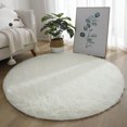 thumbnail image 4 of CSChome Kids Room Rug Luxury Round Fluffy Area Rug: Super Soft Non-Slip 100cm Solid Color Plush Carpet for Bedroom and Nursery, 4 of 7