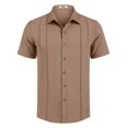 thumbnail image 2 of COOFANDY Mens Cuban Guayabera Shirt Short Sleeve Button Down Shirts Summer Beach Vacation Shirts, 2 of 6