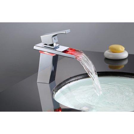 Sumerain Thermal Led Singe Hole Stainless Steel Waterfall Bathroom