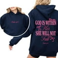 thumbnail image 5 of “God Is Within Her She Will Not Fall” Double-Sided Pink Coquette Faith Pullover, Bible Verse Hoodie, Sizes S–5XL, 5 of 7