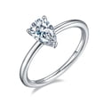 thumbnail image 5 of 1 Carat Pear Cut Moissanite Solitaire Ring, Anniversary Birthday gift for her, Plain Band Ring In 925 Sterling Silver, 5 of 6