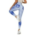 thumbnail image 4 of iOPQO Womens Jeans Women's Denim Print Jeans Look Like Leggings Sexy Stretchy High Waist Slim Jeggings Leggings For Women Jeggings For Women Light blue L, 4 of 9