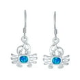 thumbnail image 2 of Bling Jewelry Womens Tropical Blue Opal Dangle Gemstone Earrings Sterling Silver Crab Design, 2 of 4