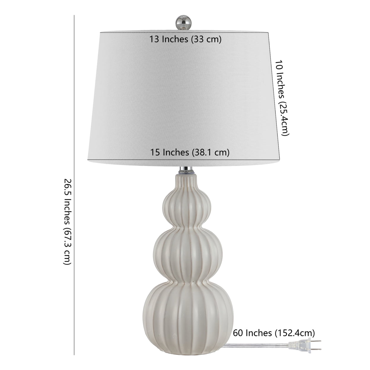 Safavieh Brooks 15 in 1-Light Modern Blue Table Lamps with Clear Glass White Transitional Shades