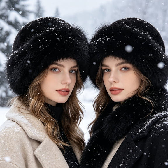 New winter hats for women, outdoor hats, Mongolian hats, imitation fur plush hats, thickened, warm, fashionable and exquisite hats