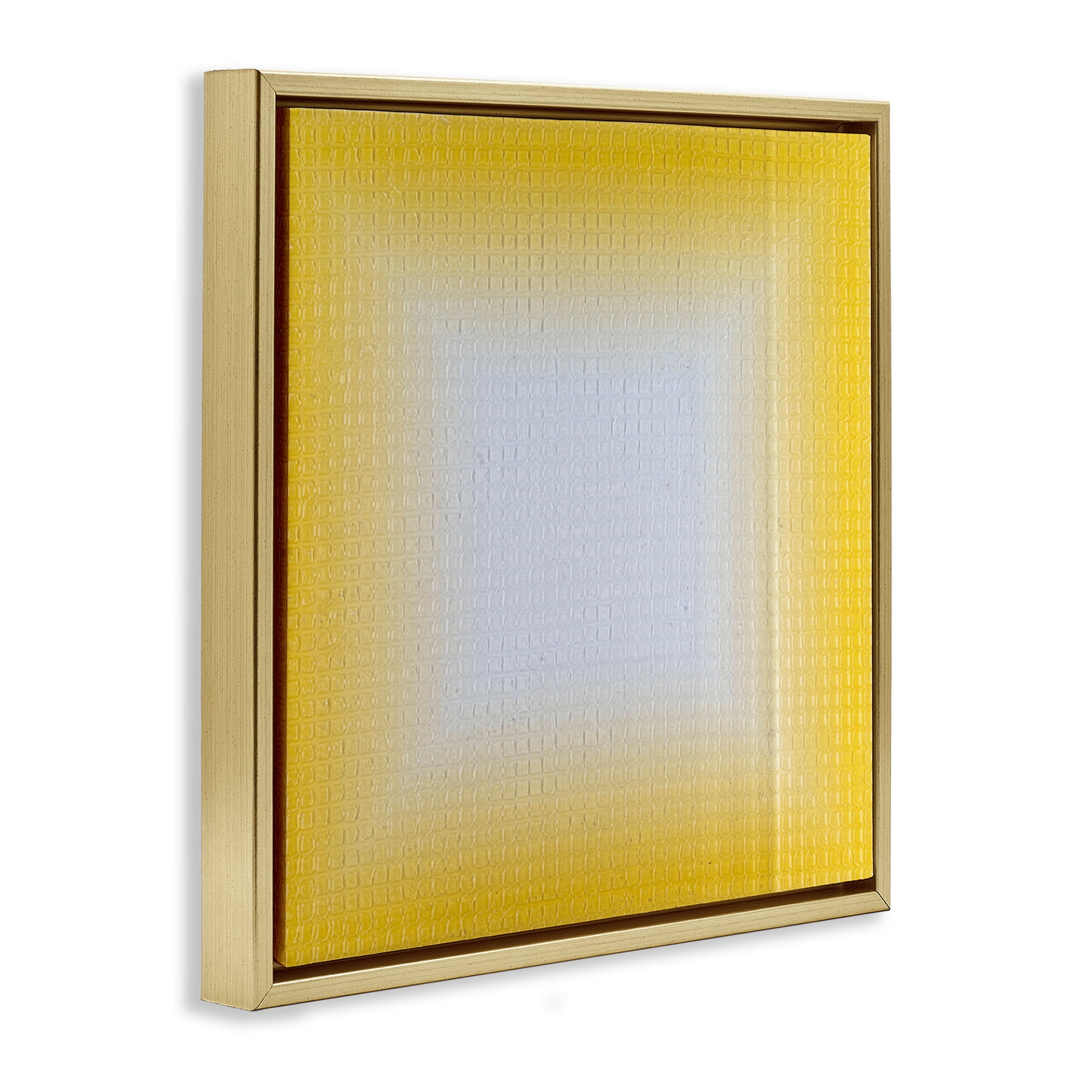 Stupell Industries Yellow Ombre Fade Abstract Painting Gold Floater Framed Canvas Art Print Wall Art, 25 x 25