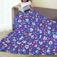 thumbnail image 6 of Sikiie colorful Skull flower leaf Ultra-Soft Micro flannel Blanket Luxury All Seasons Warm Blanket for Bedding Sofa and Travel (4 sizes)-80"x60", 6 of 7
