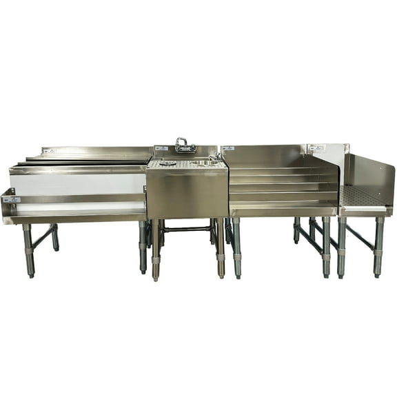 NSF 84 in. Commercial Underbar Counter Cocktail Drink Station, Combination Cocktail Station, Bar Equipment 84.2''Wx22.5''Dx33.3''H