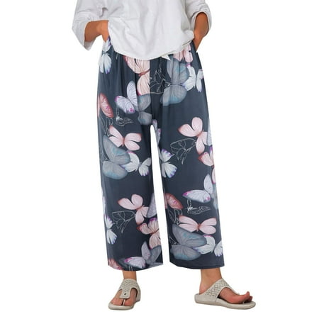 

Aompmsdx Women S Pajama Pants Comfy Printed Wide Leg Lounge Pants Bow Elastic Waist Long Pj Bottoms